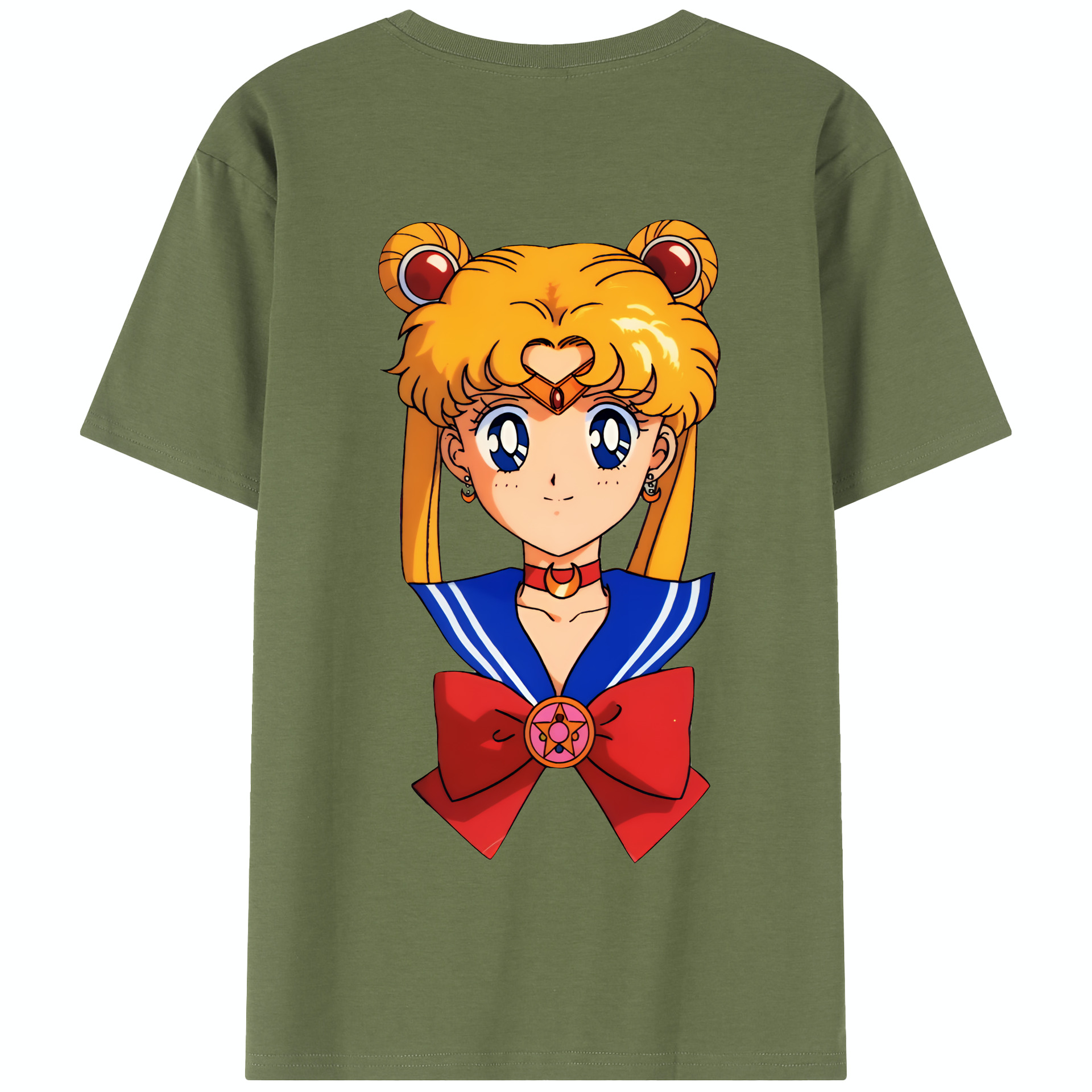 （画像用） 美少女戦士セーラームーン 月野 うさぎ つきの うさぎ Sailor Moon Tsukino Usagi 綿100％半袖Tシャツ（背面プリント）